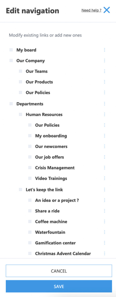 Edit Navigation Powell Intranet