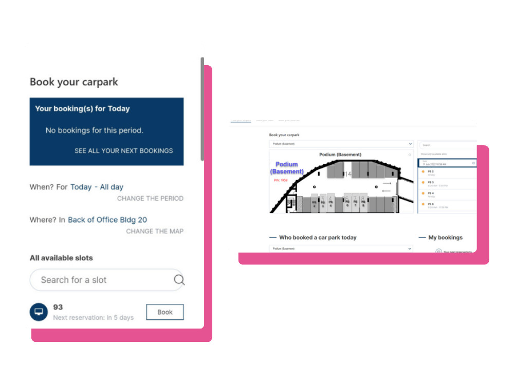 Primary health network intranet parking reservation booking app