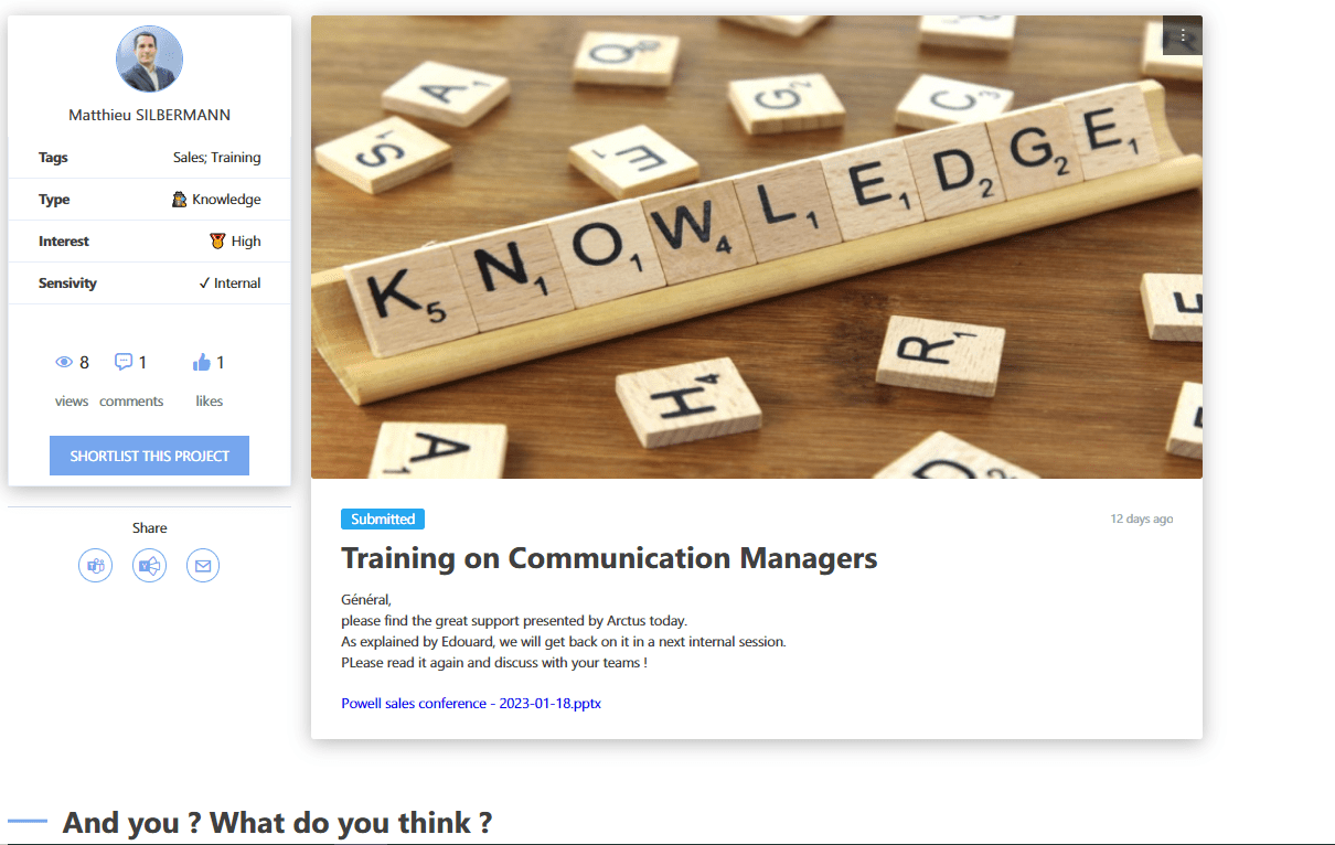 Knowledge Management Powell Intranet 2