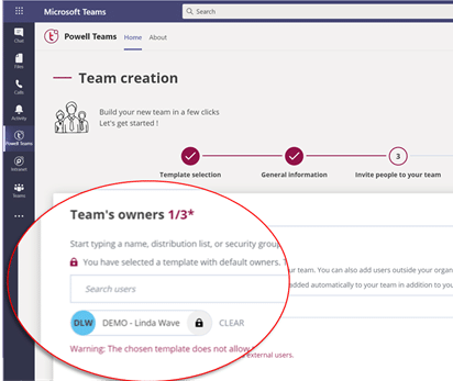 Minimum number of members - Powell Teams