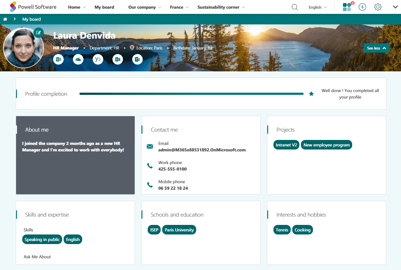 intranet personnalisation utilisateur
