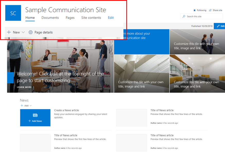 SharePoint Communication site